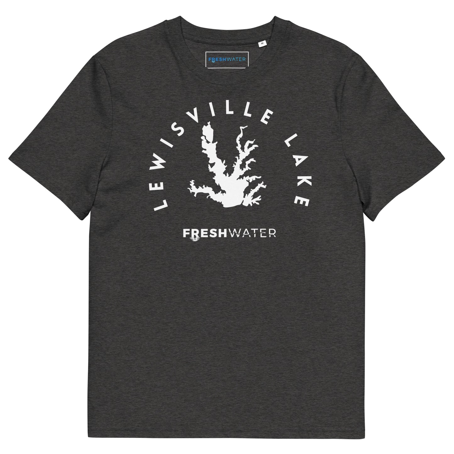 Lewisville Lake Texas Freshwater BW Unisex organic cotton t-shirt