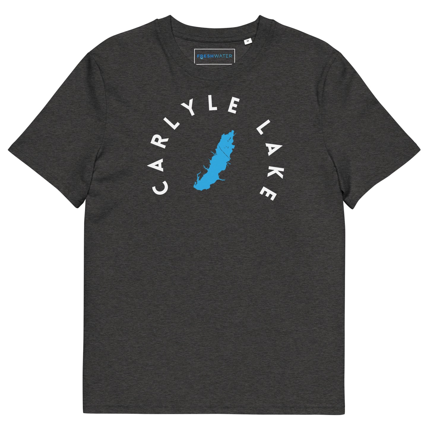 Carlyle Lake Illinois Freshwater BW Unisex organic cotton t-shirt