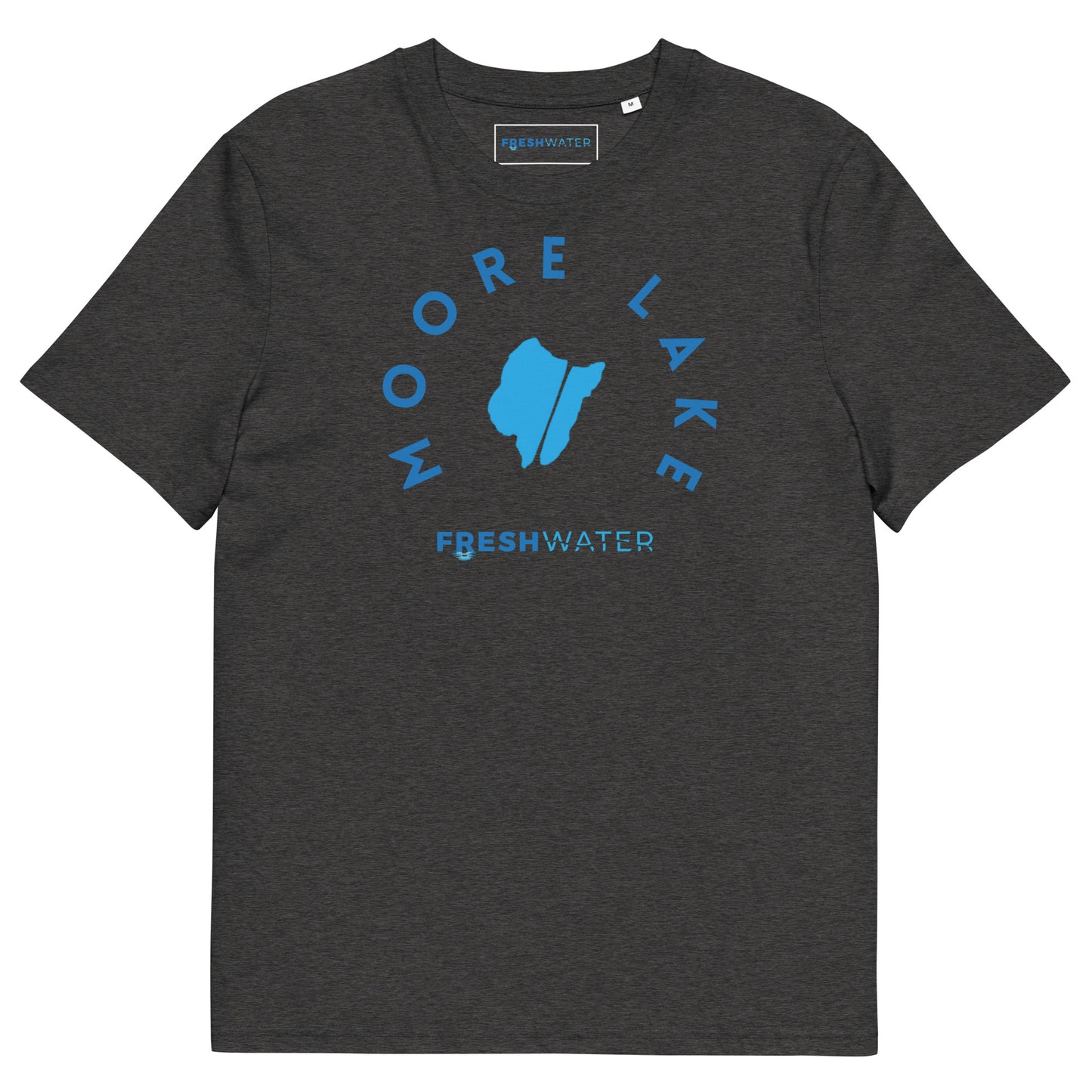 Moore Lake Minnesota Freshwater Blue Unisex organic cotton t-shirt