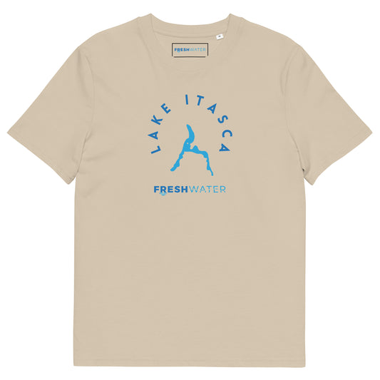 Lake Itasca Freshwater Blue Unisex organic cotton t-shirt