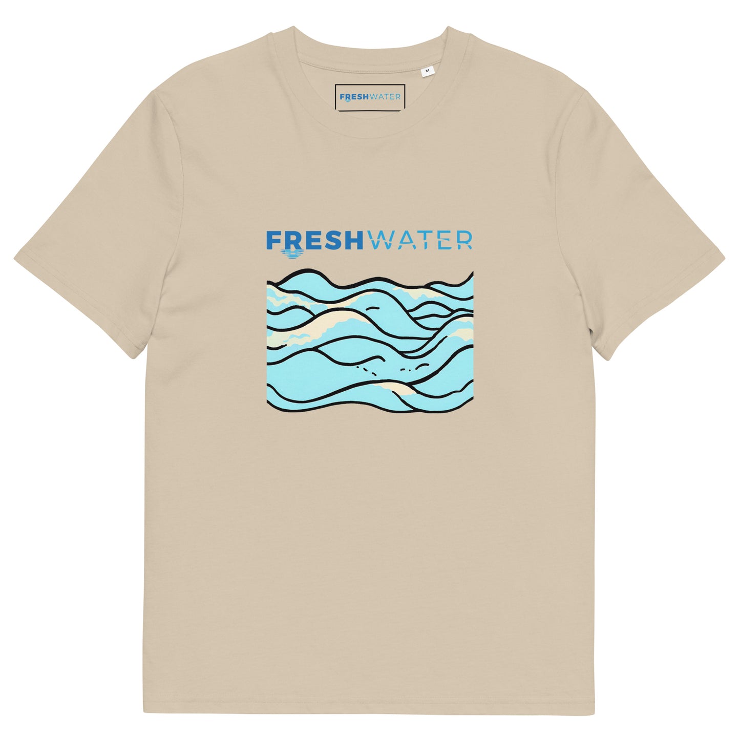 Freshwater Waves Blue Unisex organic cotton t-shirt