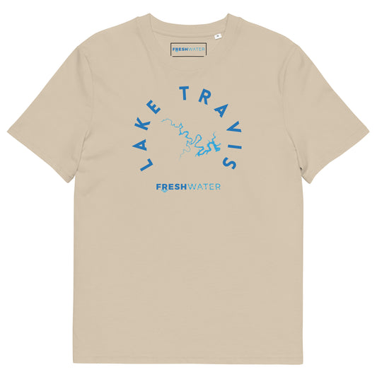 Lake Travis Texas Freshwater Blue Unisex organic cotton t-shirt