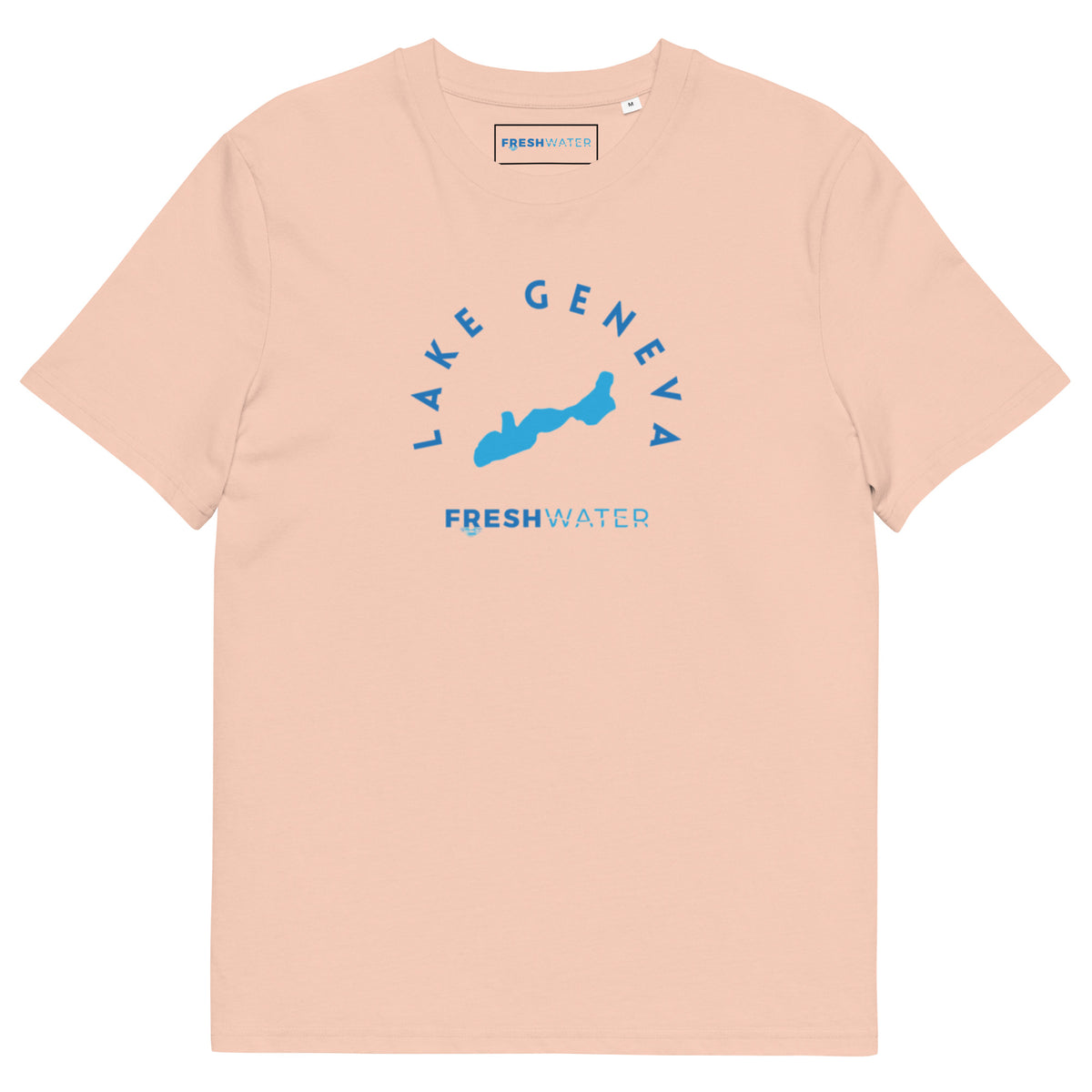 Lake Geneva Freshwater Blue Unisex organic cotton t-shirt