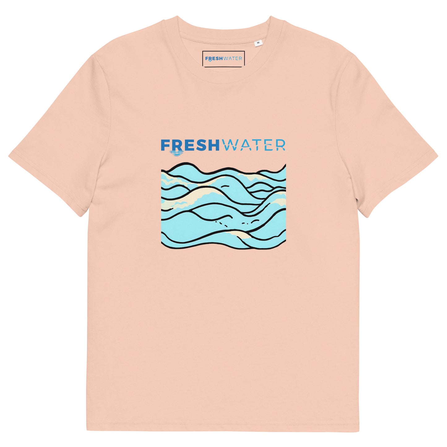 Freshwater Waves Blue Unisex organic cotton t-shirt