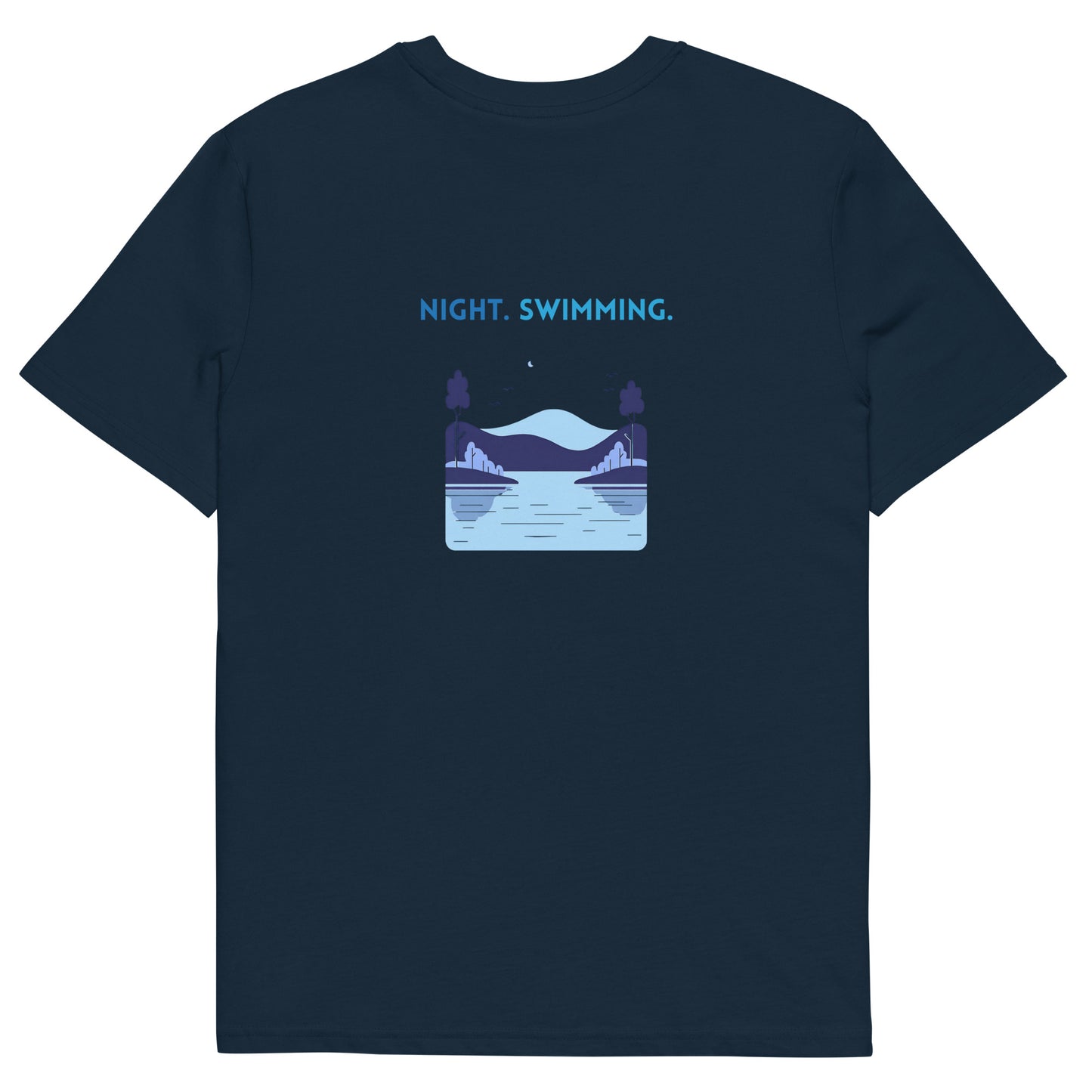 Freshwater Night Swimming Blue Unisex organic cotton t-shirt