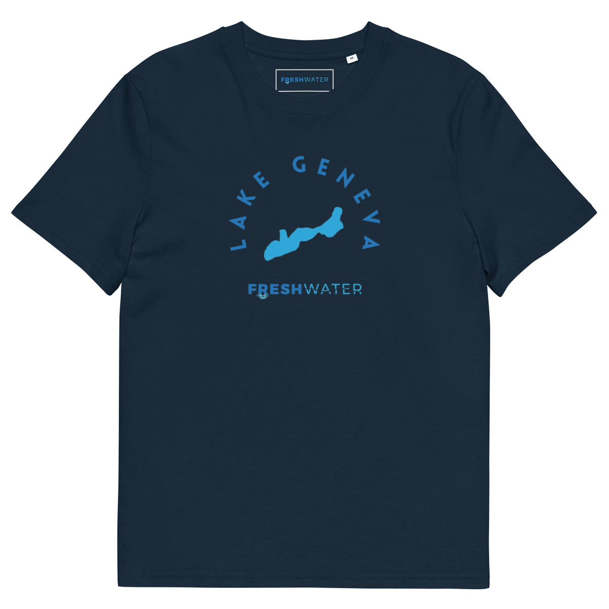 Lake Geneva Freshwater Blue Unisex organic cotton t-shirt