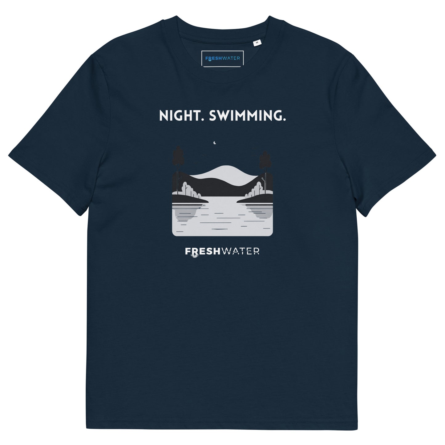 Freshwater Mono Night Swimming Unisex organic cotton t-shirt