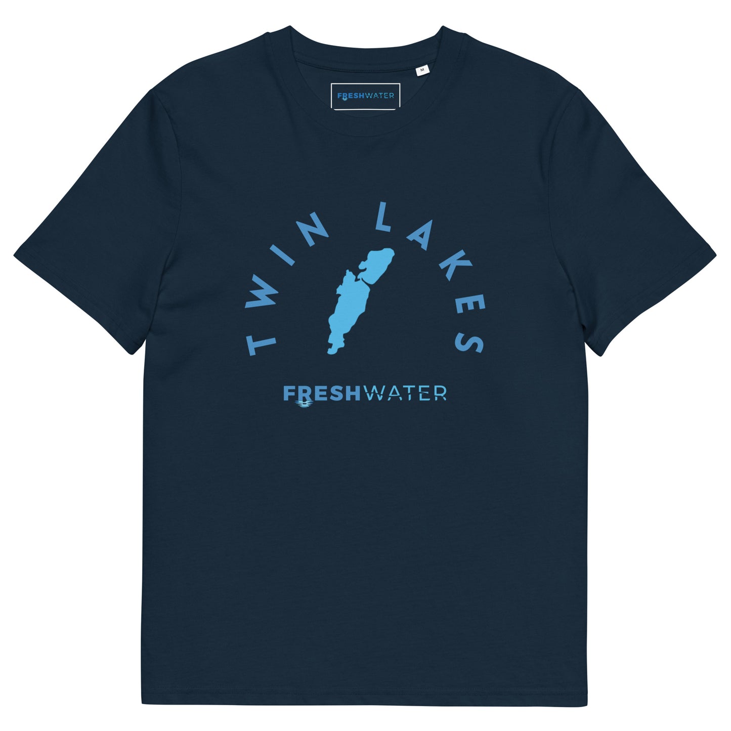 Twin Lakes Wisconsin Freshwater Blue Unisex organic cotton t-shirt