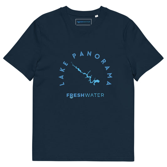 Lake Panorama Freshwater Blue Unisex organic cotton t-shirt