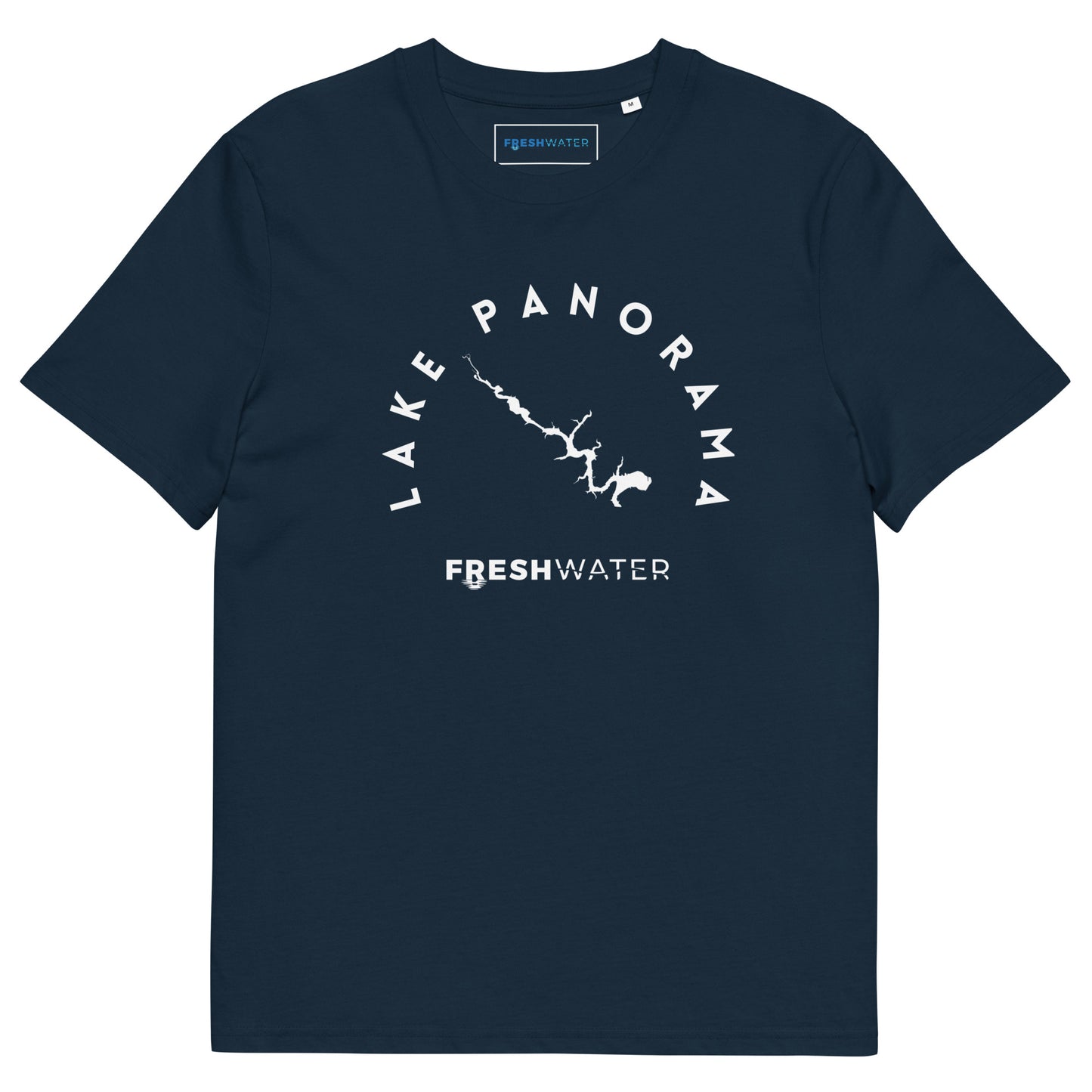 Lake Panorama Freshwater BW Unisex organic cotton t-shirt