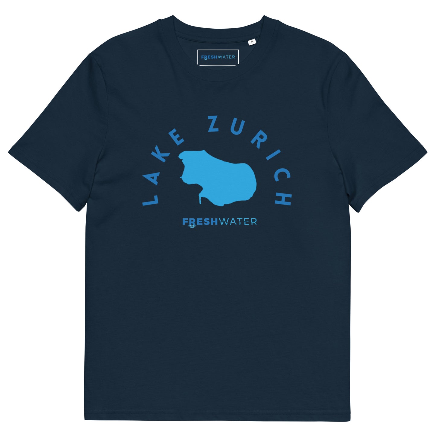 Lake Zurich Freshwater Blue Unisex organic cotton t-shirt