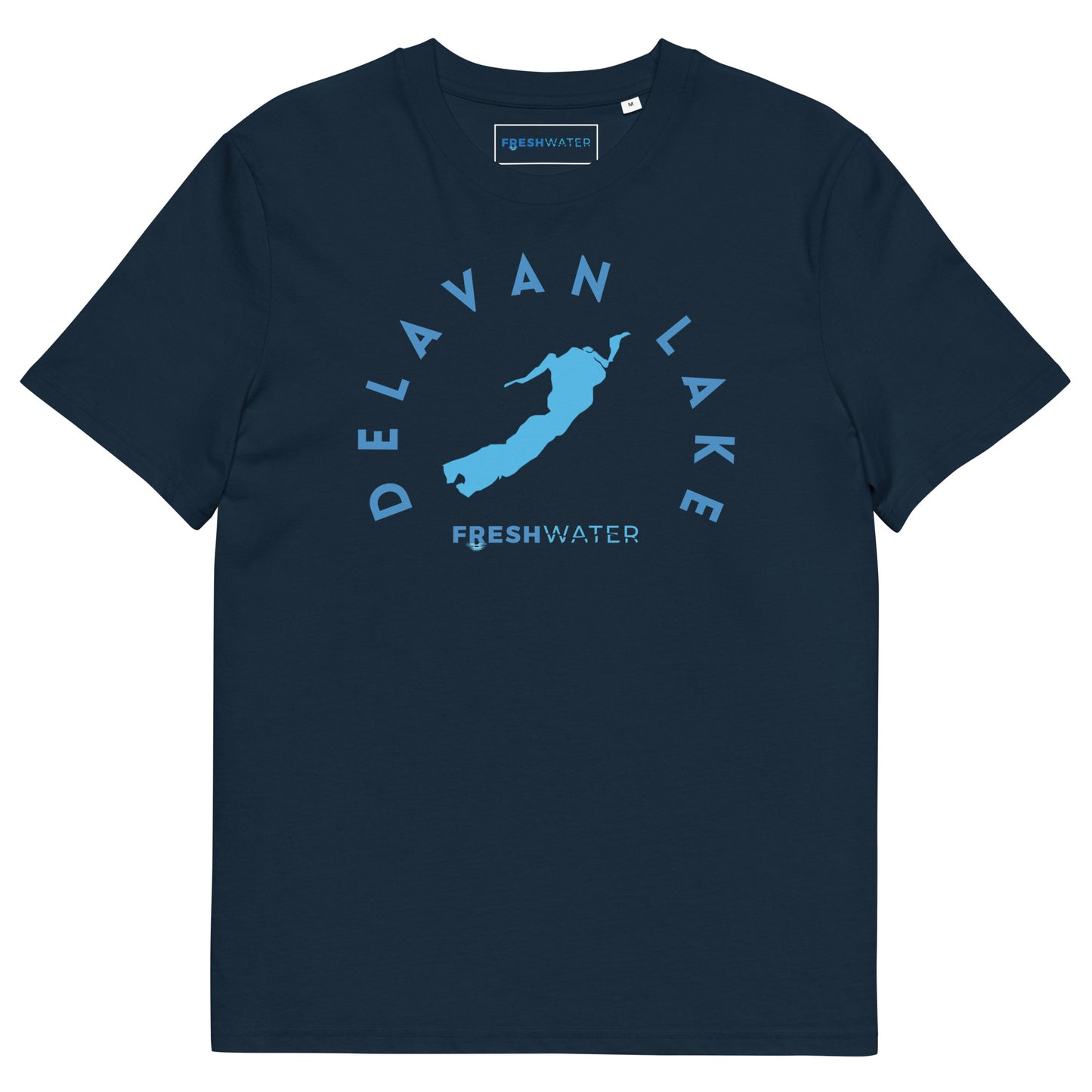 Delavan Lake Freshwater Blue Unisex organic cotton t-shirt