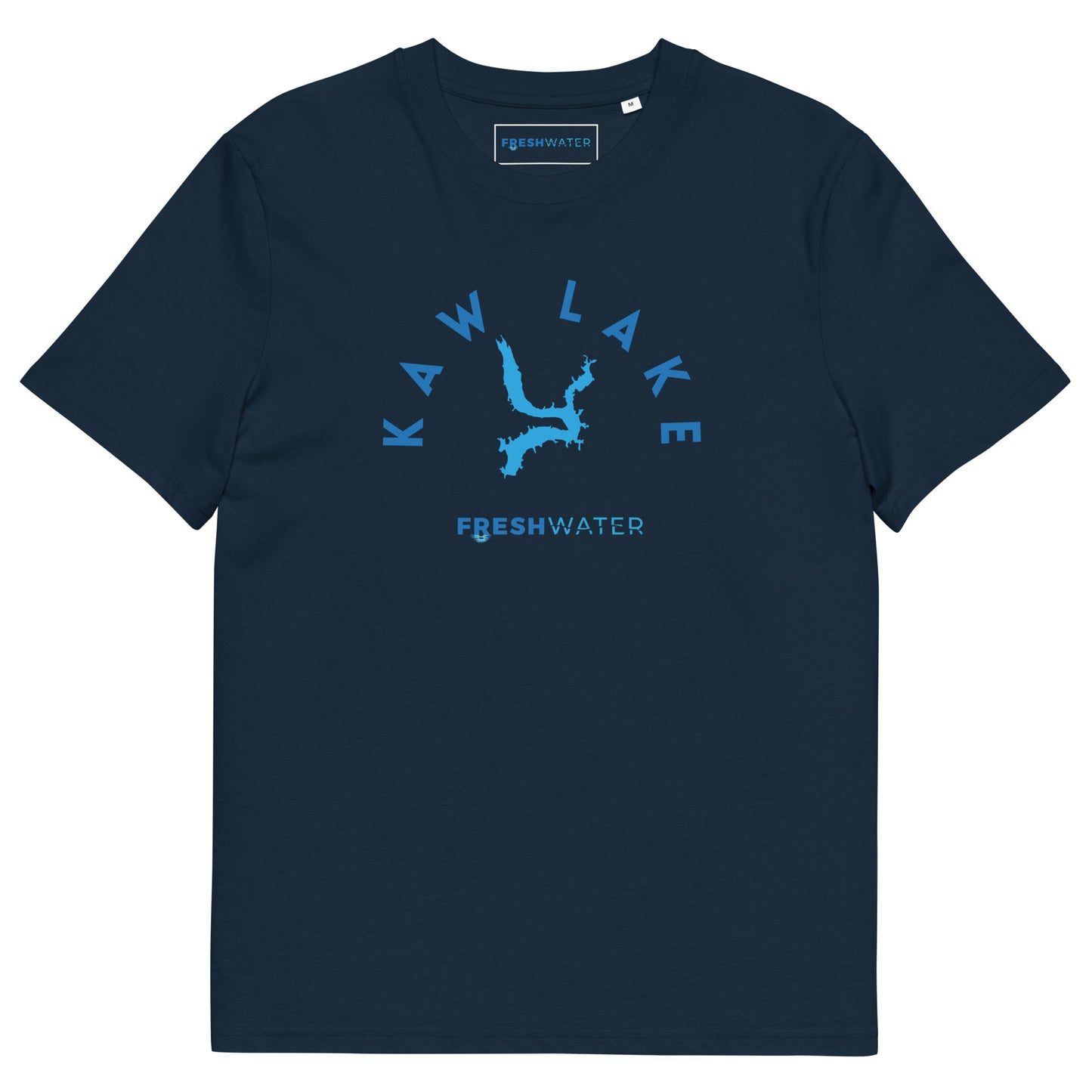 Kaw Lake Oklahoma Freshwater Blue Unisex organic cotton t-shirt