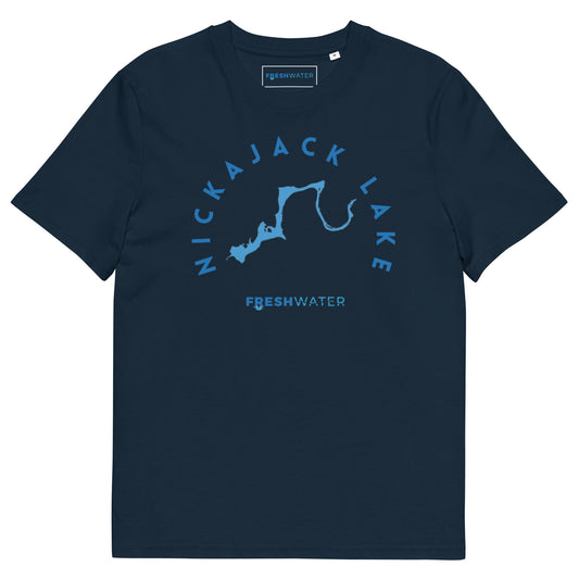 Nickajack Lake Tennessee Freshwater Blue Unisex organic cotton t-shirt