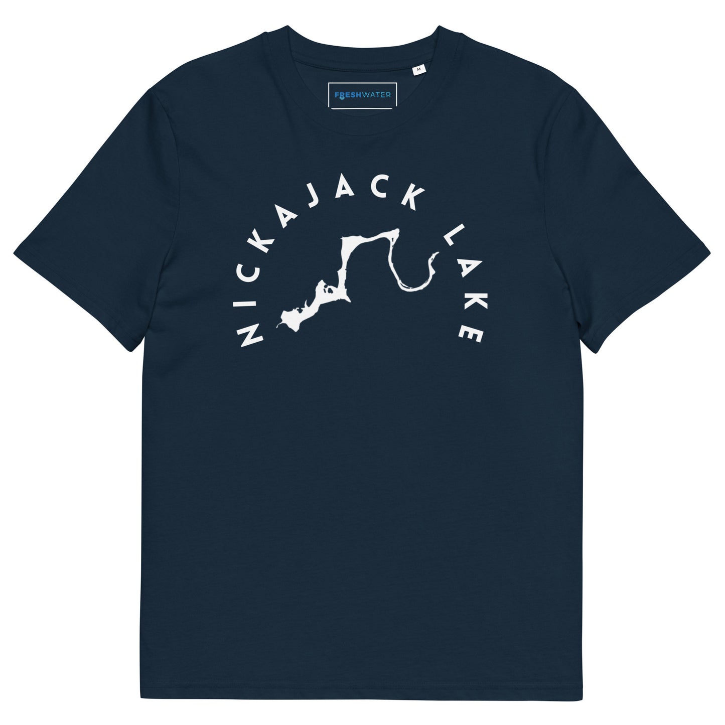 NIckajack Lake Tennessee Freshwater BW Unisex organic cotton t-shirt