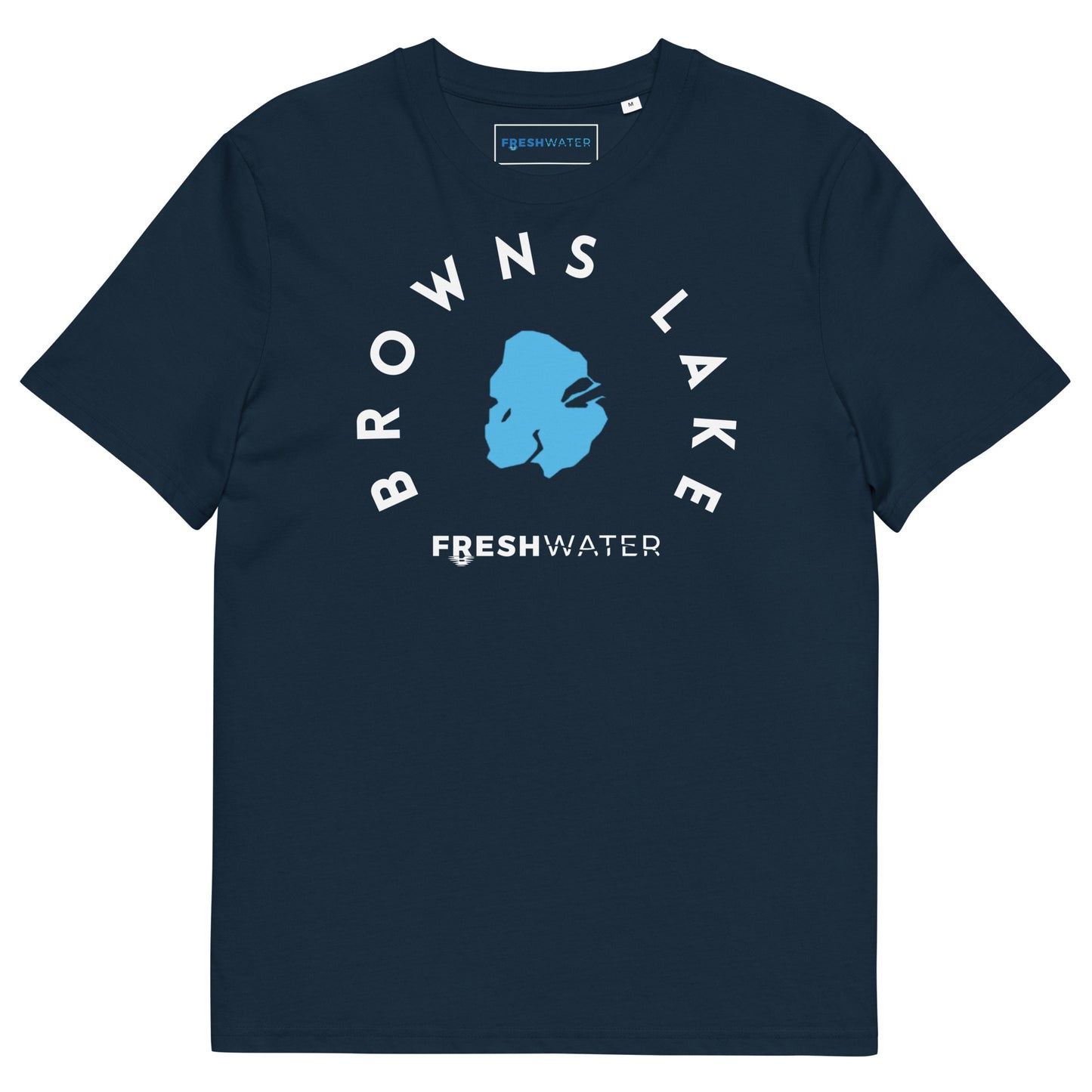 Browns Lake Wisconsin Freshwater WB Unisex organic cotton t-shirt