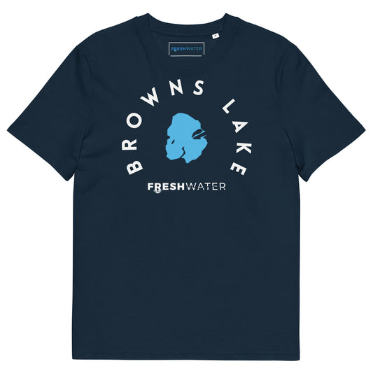 Browns Lake Wisconsin Freshwater WB Unisex organic cotton t-shirt