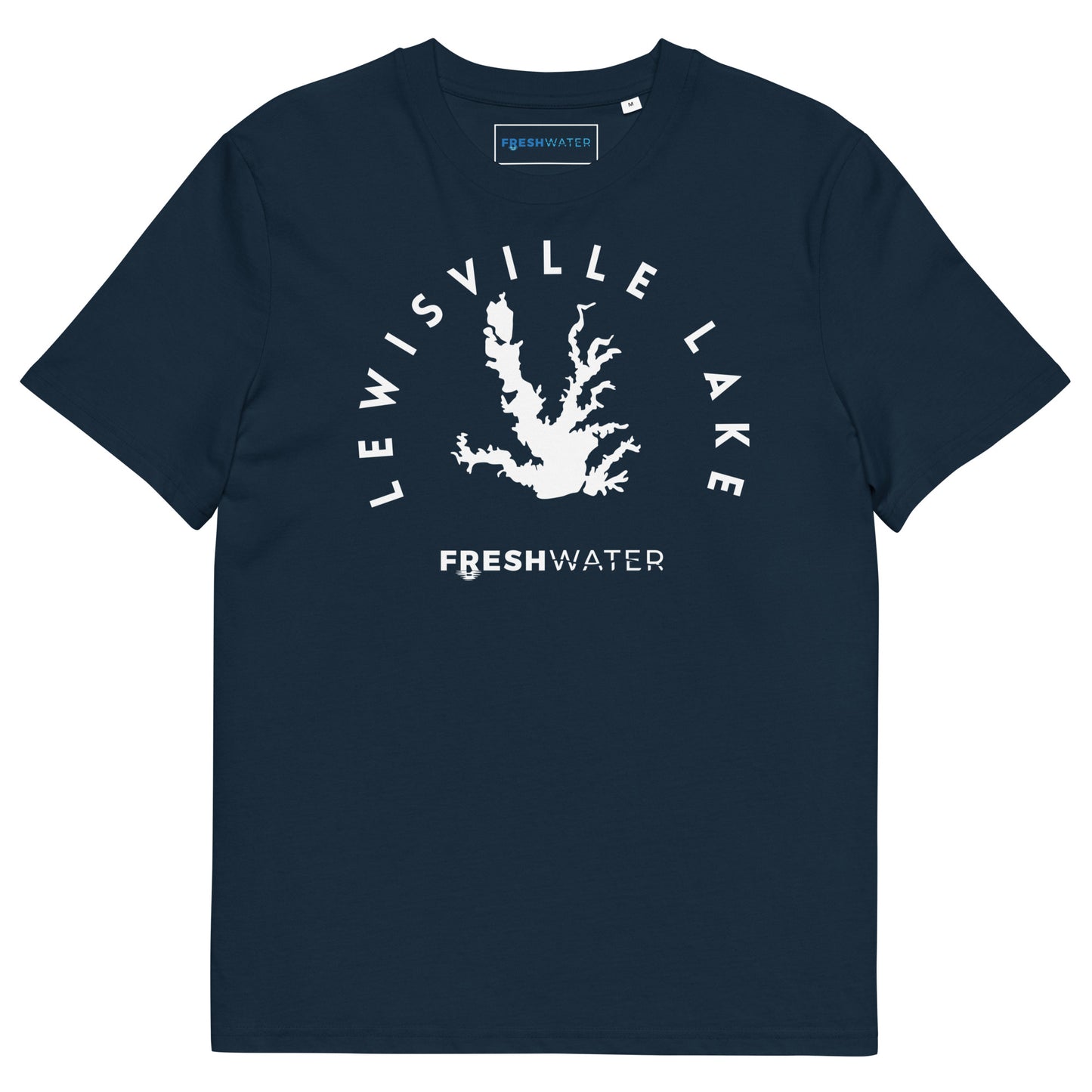 Lewisville Lake Texas Freshwater BW Unisex organic cotton t-shirt