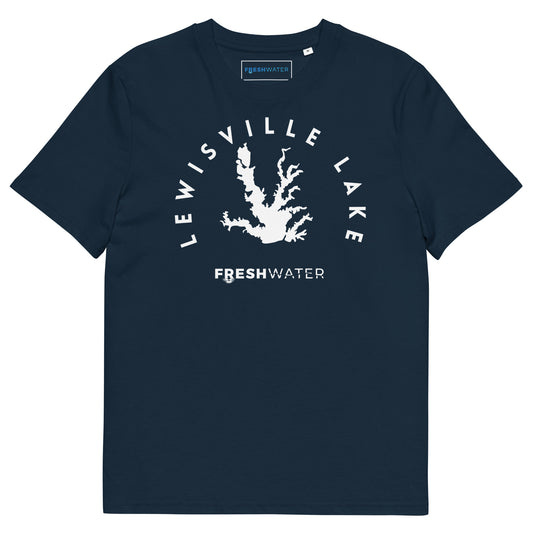 Lewisville Lake Texas Freshwater BW Unisex organic cotton t-shirt