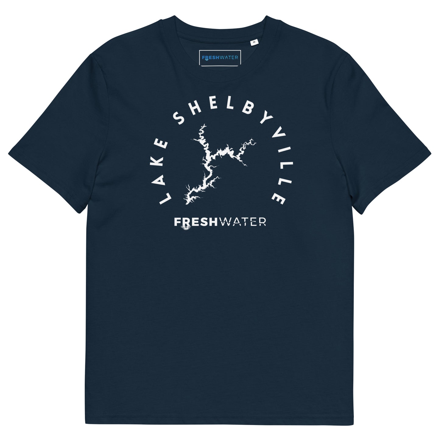 Lake Shelbyville Illinois Freshwater BW Unisex organic cotton t-shirt