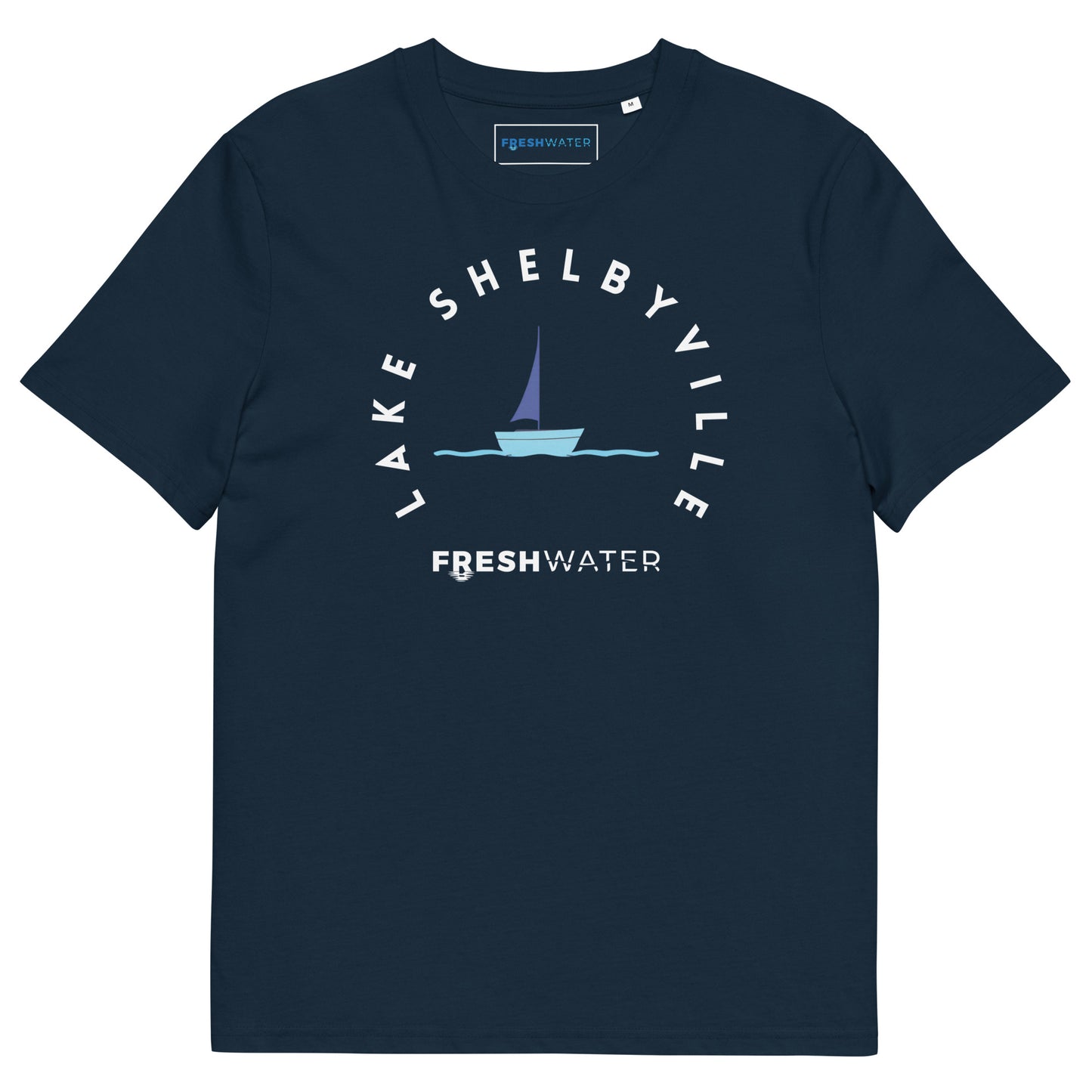 Lake Shelbyville Illinois Freshwater Sailing Unisex organic cotton t-shirt