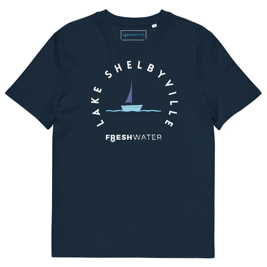 Lake Shelbyville Illinois Freshwater Sailing Unisex organic cotton t-shirt