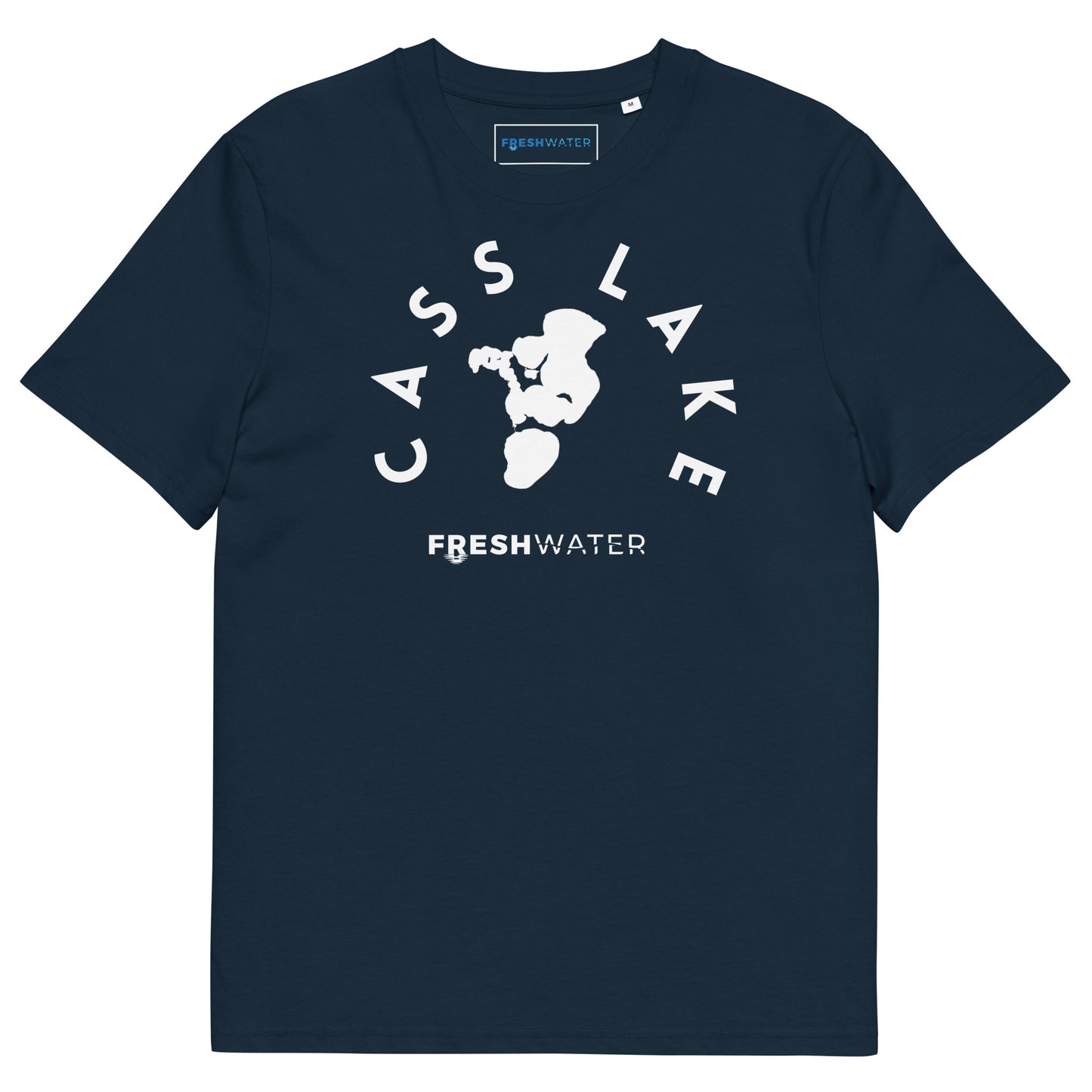 Cass Lake Minnesota Freshwater BW Unisex organic cotton t-shirt