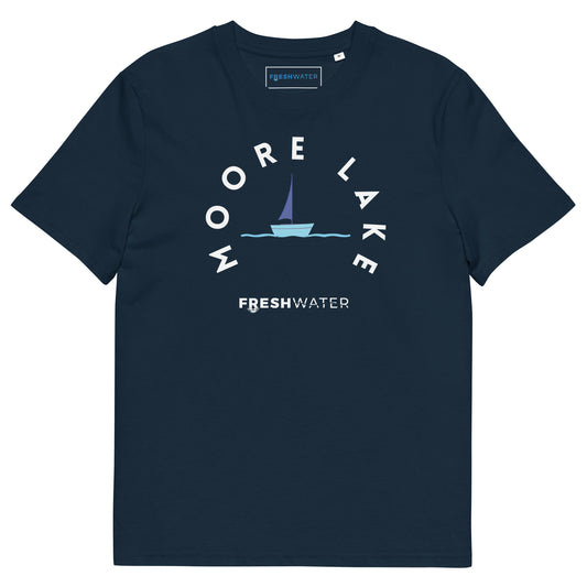Moore Lake Minnesota Freshwater Sailing Unisex organic cotton t-shirt