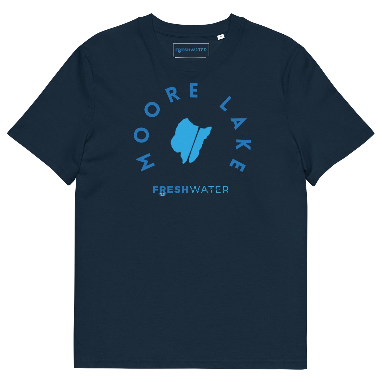 Moore Lake Minnesota Freshwater Blue Unisex organic cotton t-shirt
