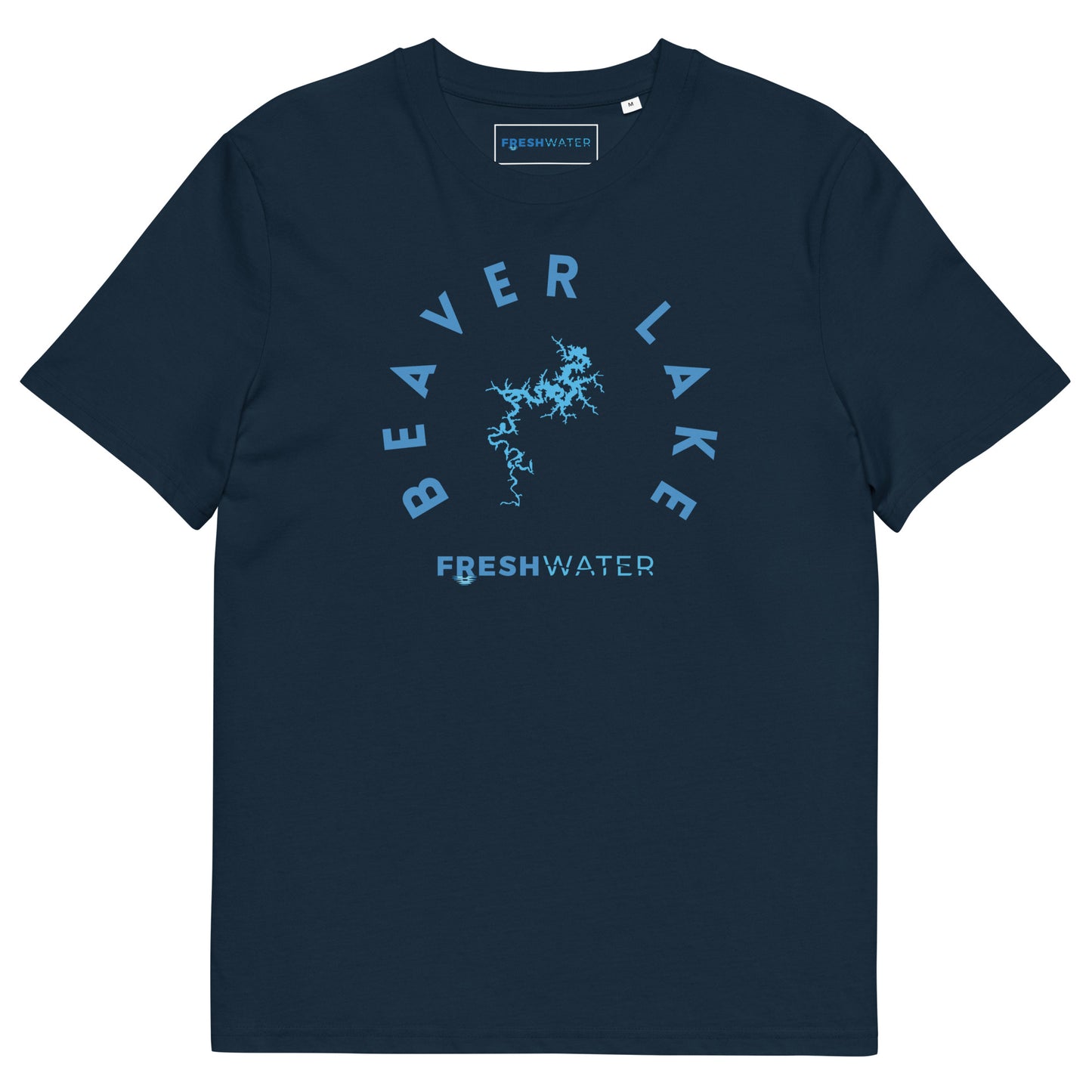 Beaver Lake Arkansas Freshwater Blue Unisex organic cotton t-shirt