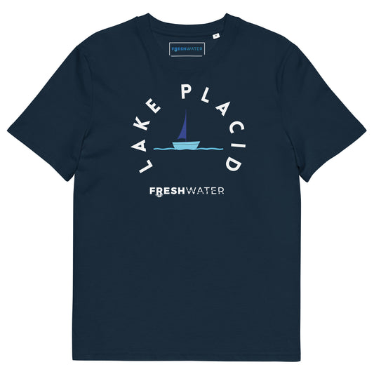 Lake Placid New York Freshwater Sailing Unisex organic cotton t-shirt