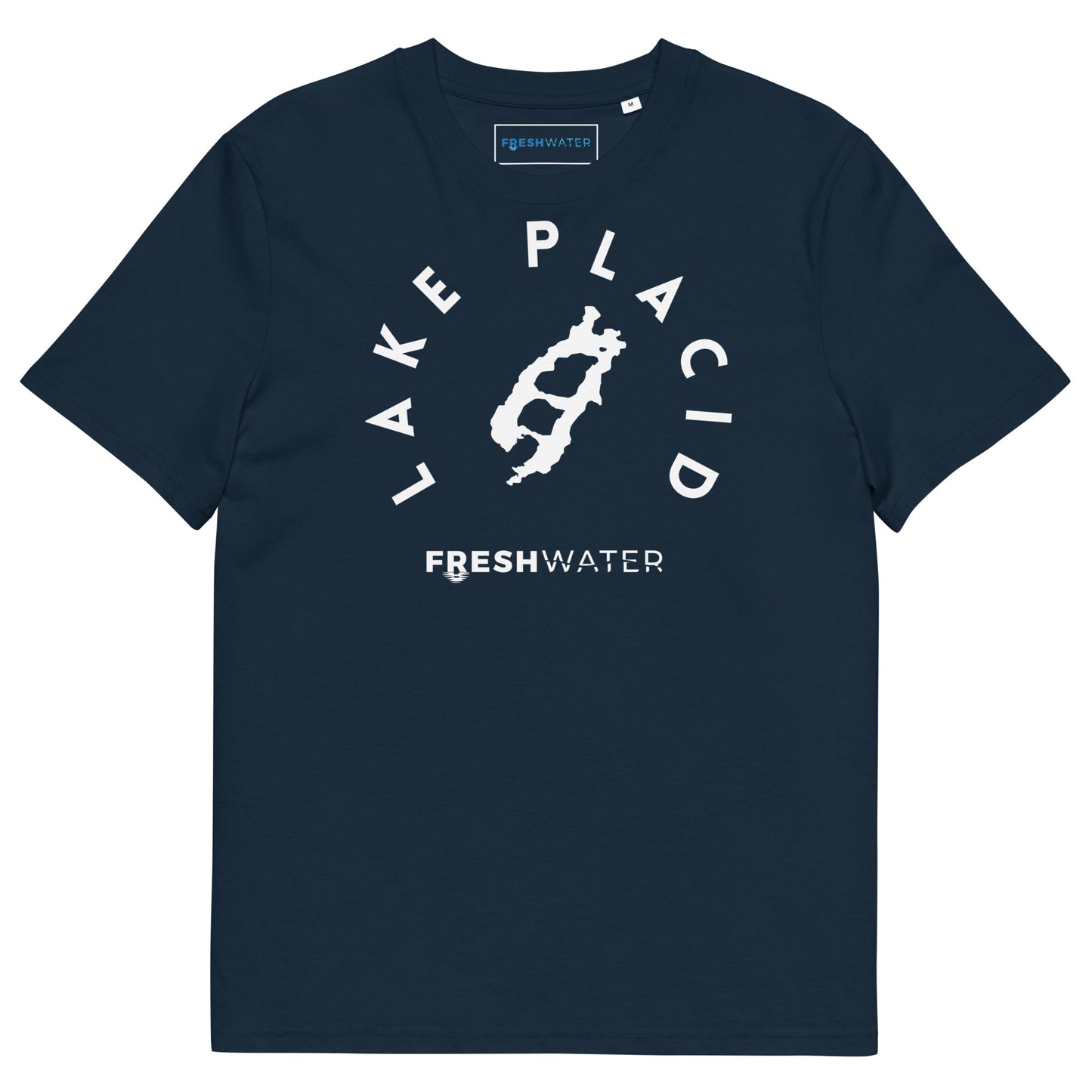 Lake Placid New York Freshwater BW Unisex organic cotton t-shirt