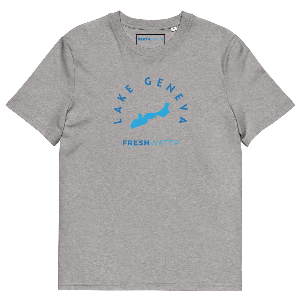 Lake Geneva Freshwater Blue Unisex organic cotton t-shirt