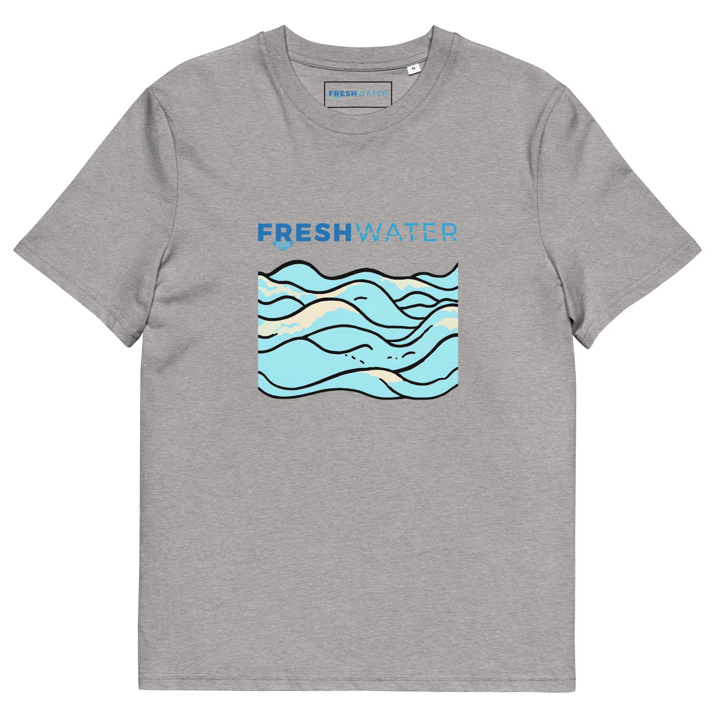 Freshwater Waves Blue Unisex organic cotton t-shirt