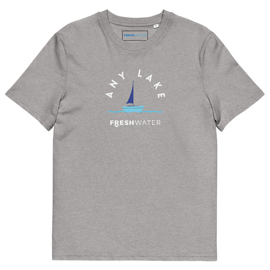 Custom Freshwater Sailing BW Unisex organic cotton t-shirt
