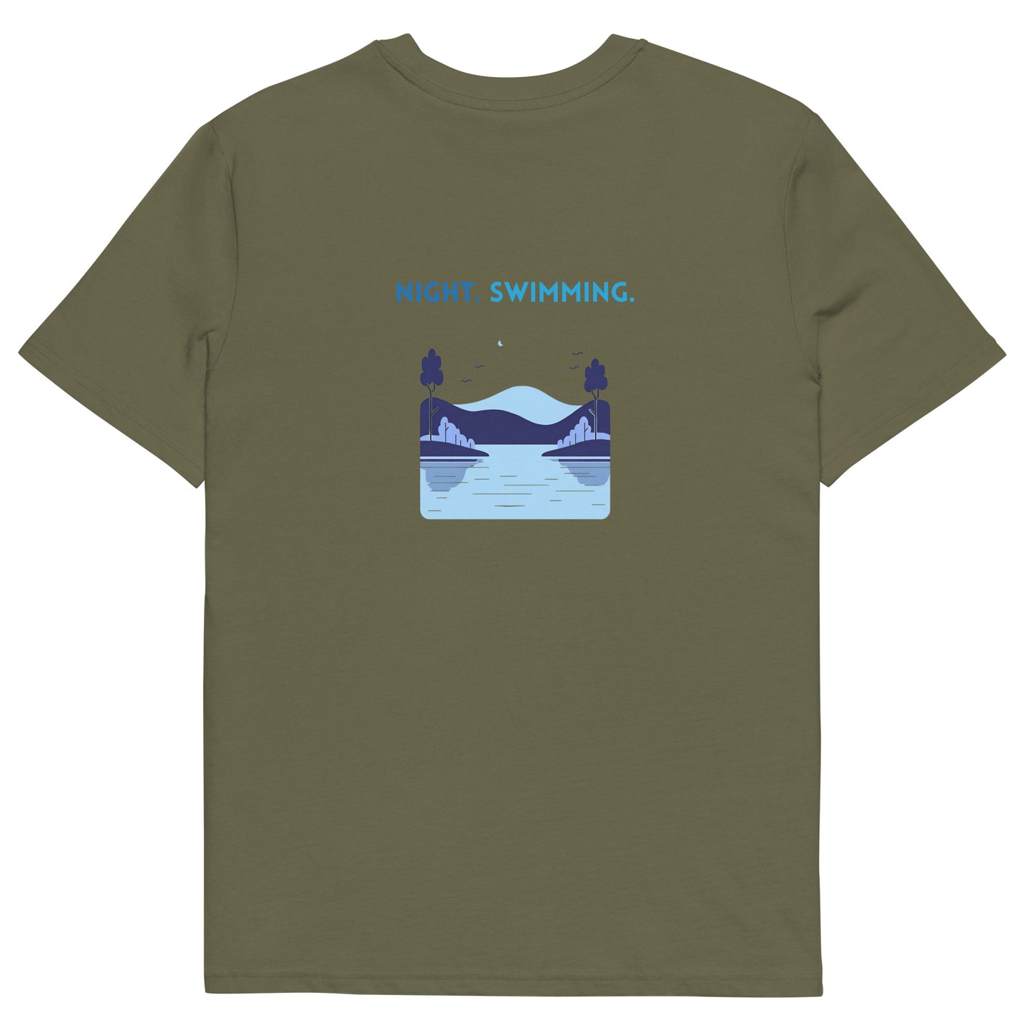 Freshwater Night Swimming Blue Unisex organic cotton t-shirt