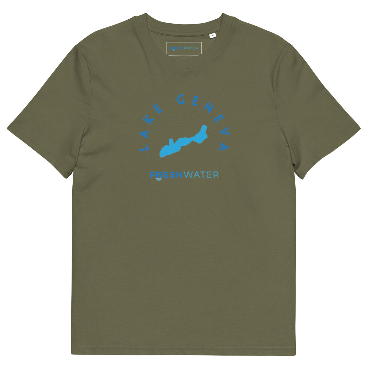 Lake Geneva Freshwater Blue Unisex organic cotton t-shirt