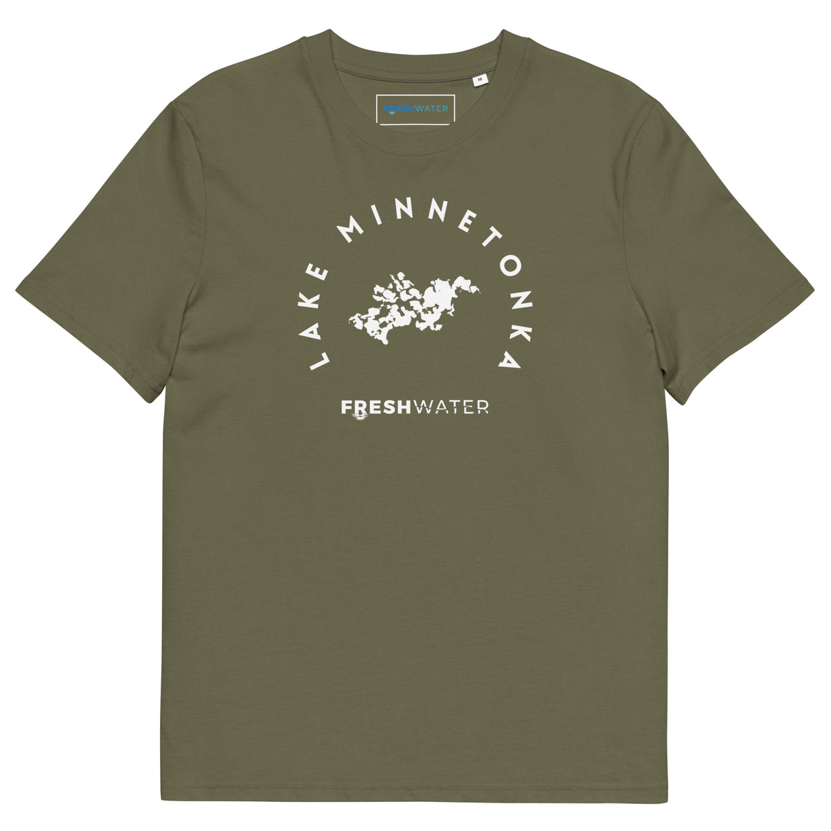 Lake Minnetonka Freshwater Black/White Unisex organic cotton t-shirt