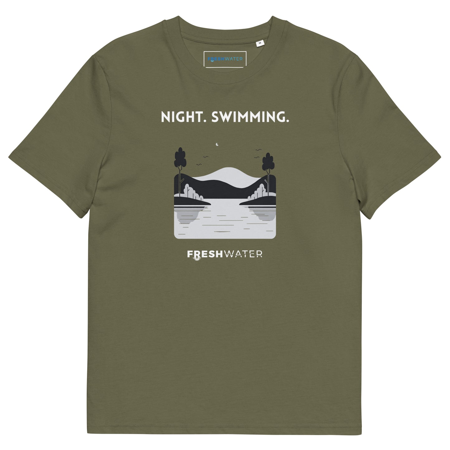 Freshwater Mono Night Swimming Unisex organic cotton t-shirt