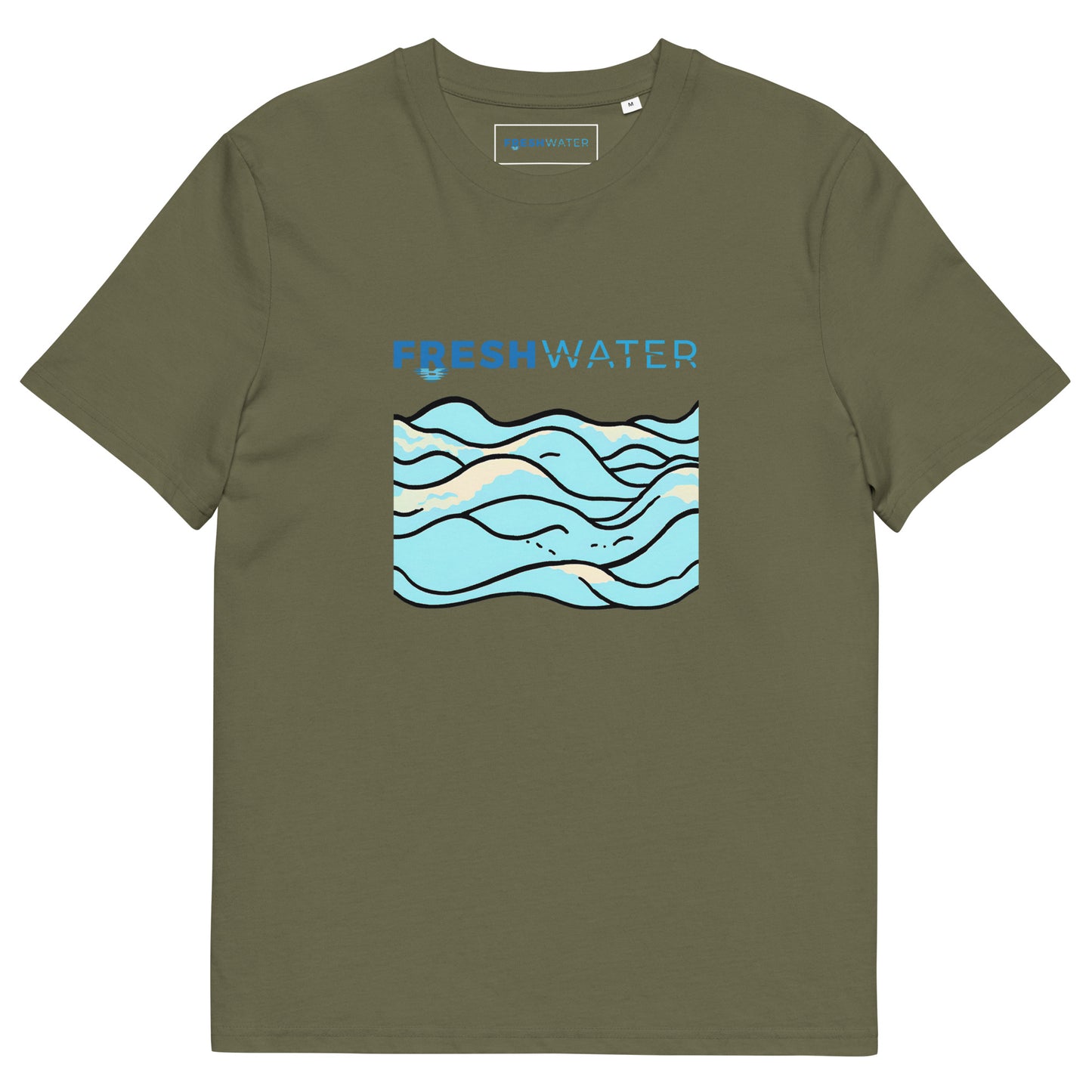 Freshwater Waves Blue Unisex organic cotton t-shirt