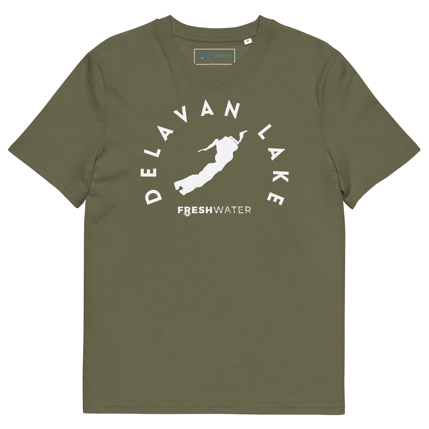 Delavan Lake Freshwater BW Unisex organic cotton t-shirt