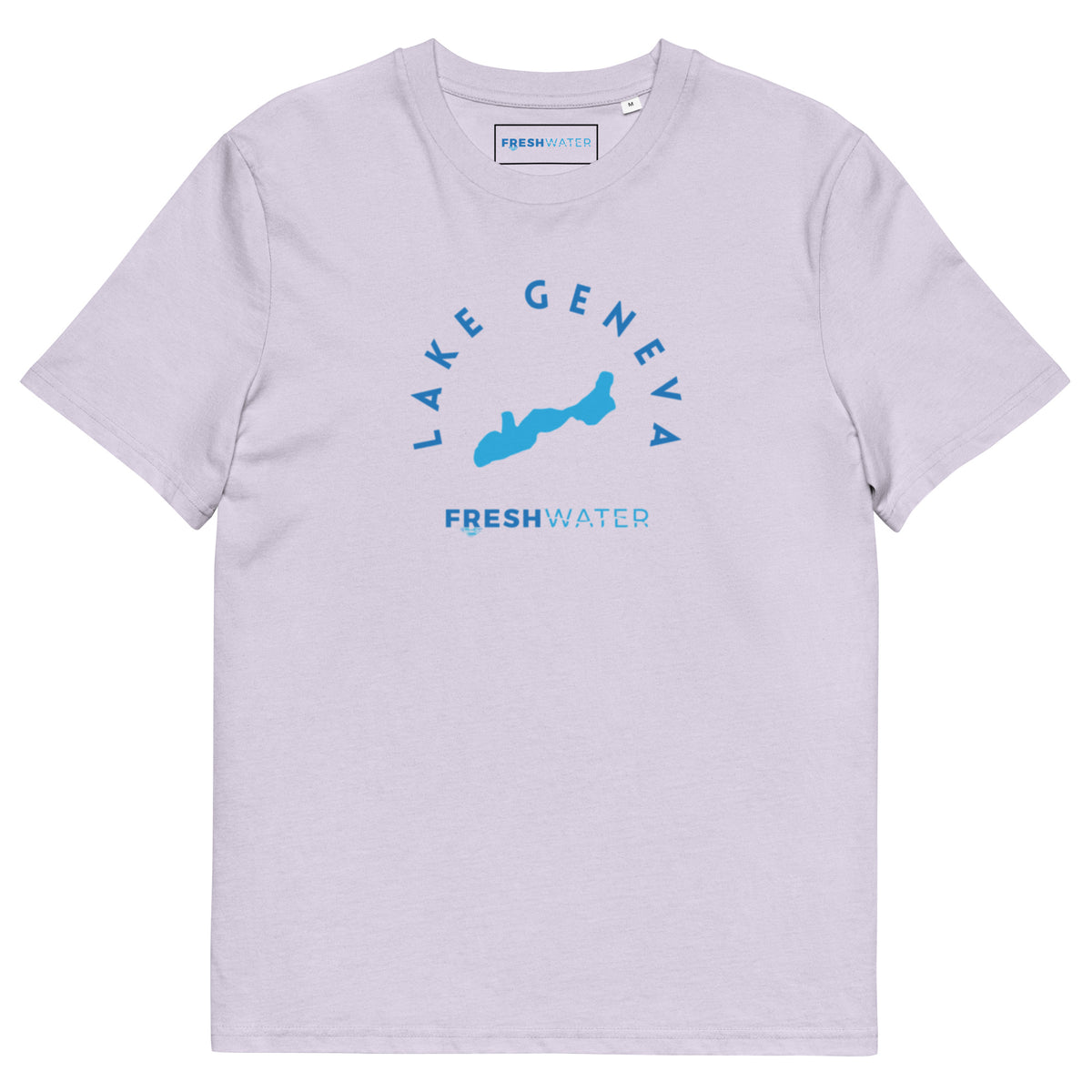 Lake Geneva Freshwater Blue Unisex organic cotton t-shirt