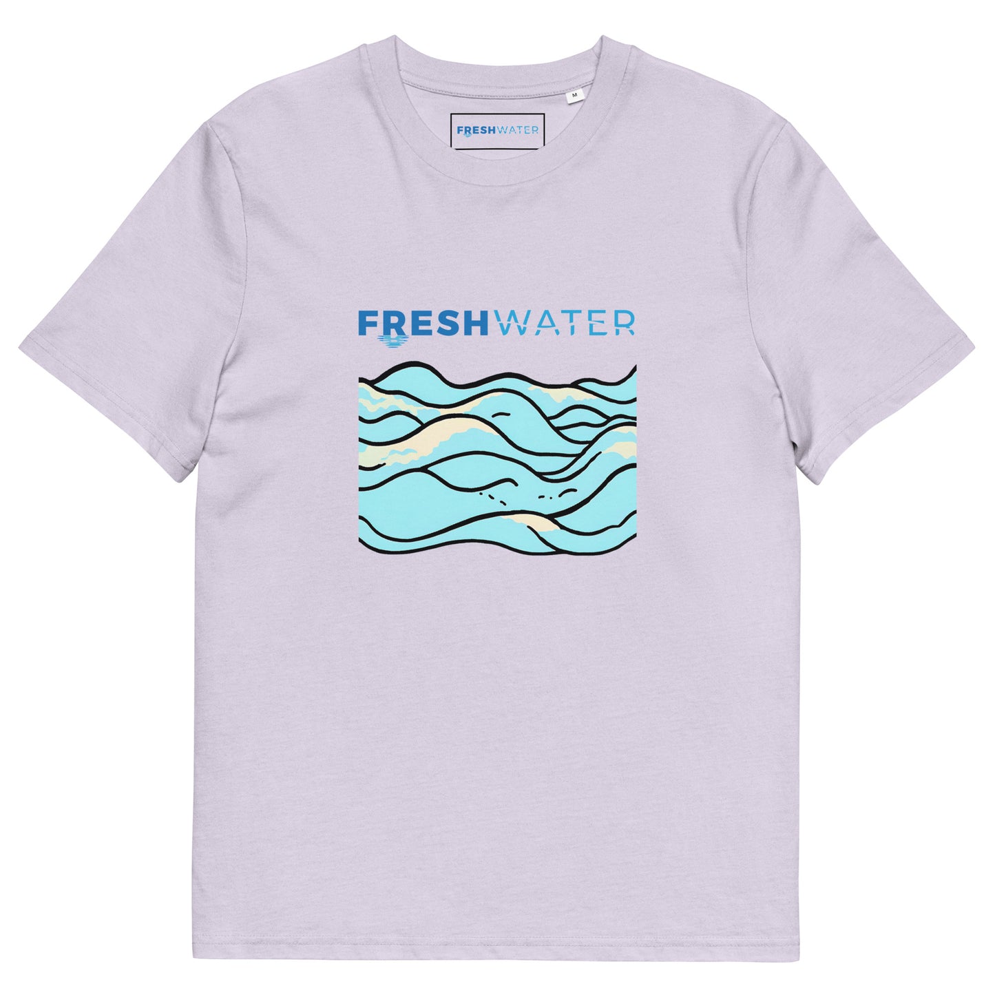 Freshwater Waves Blue Unisex organic cotton t-shirt