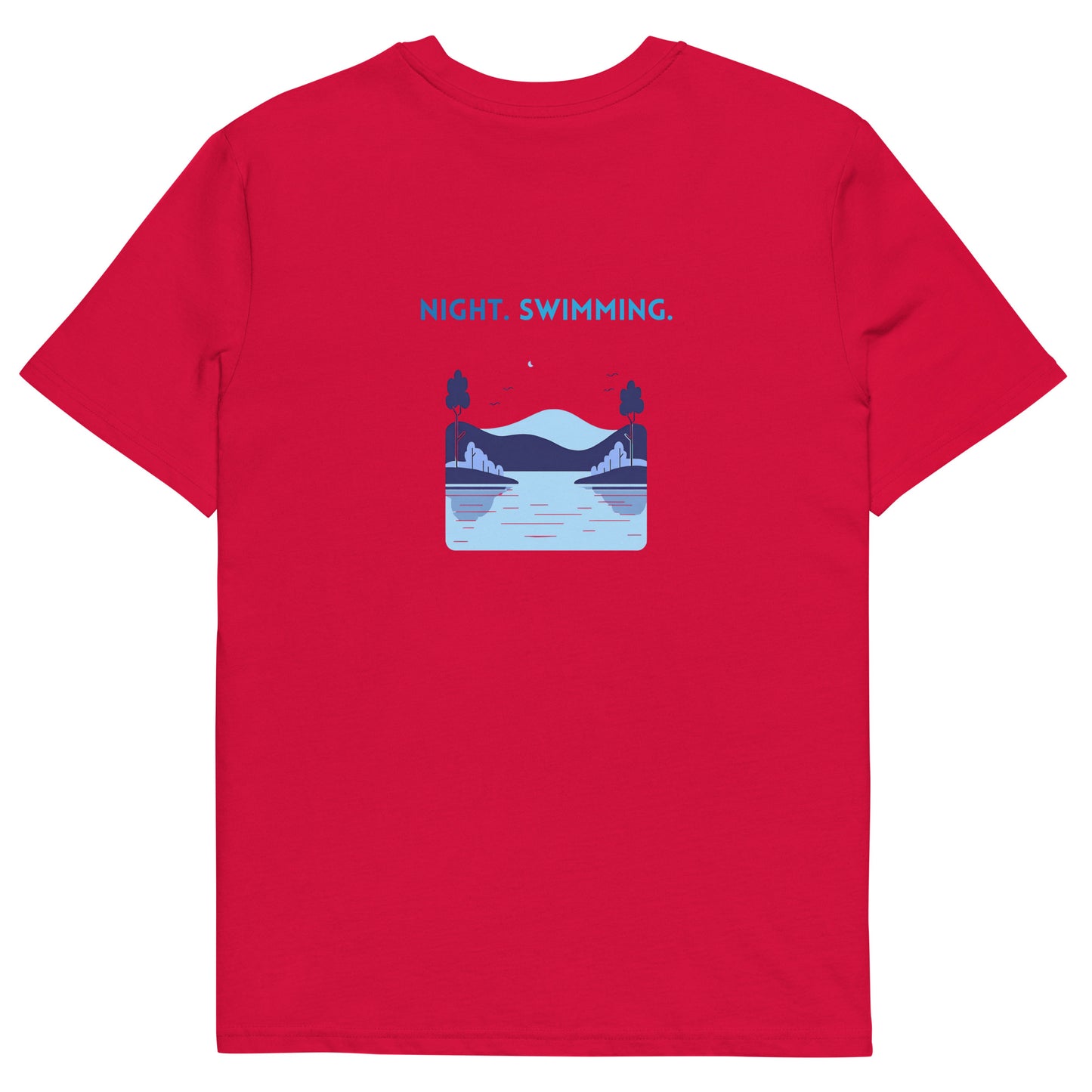 Freshwater Night Swimming Blue Unisex organic cotton t-shirt