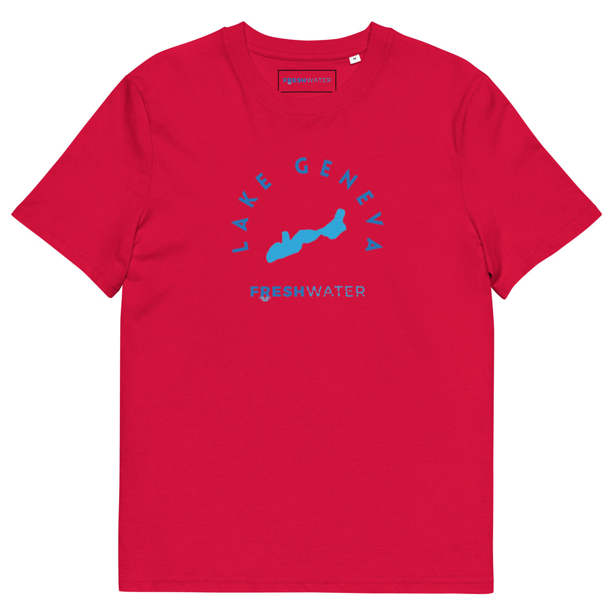 Lake Geneva Freshwater Blue Unisex organic cotton t-shirt