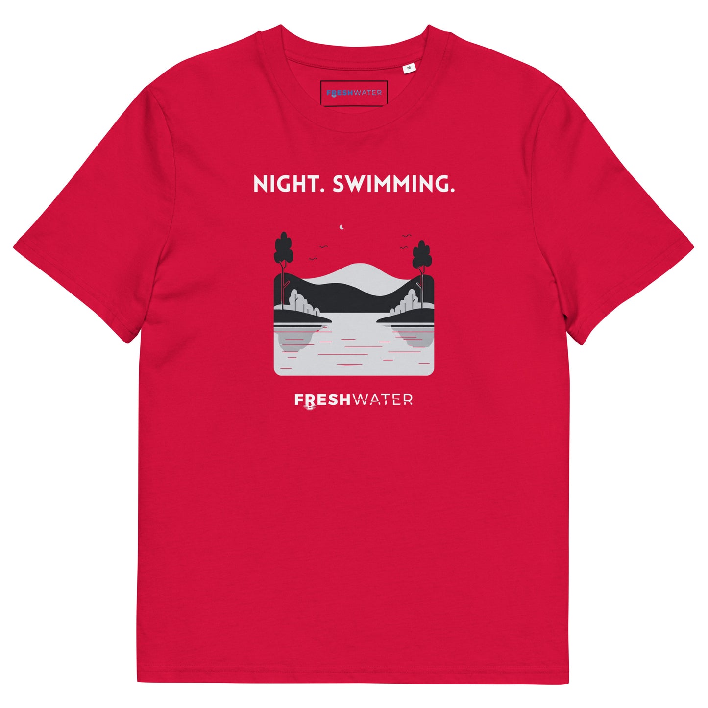 Freshwater Mono Night Swimming Unisex organic cotton t-shirt