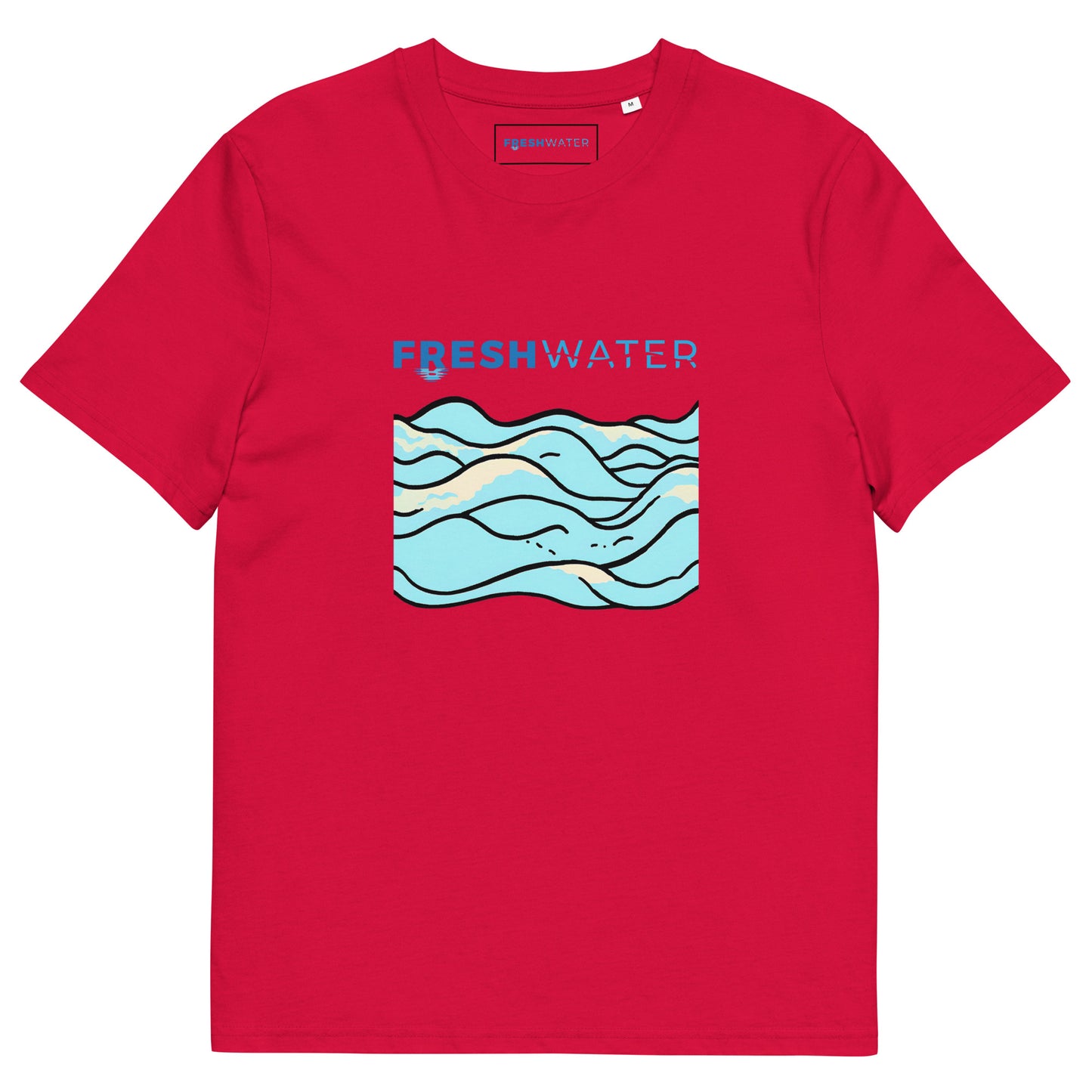 Freshwater Waves Blue Unisex organic cotton t-shirt