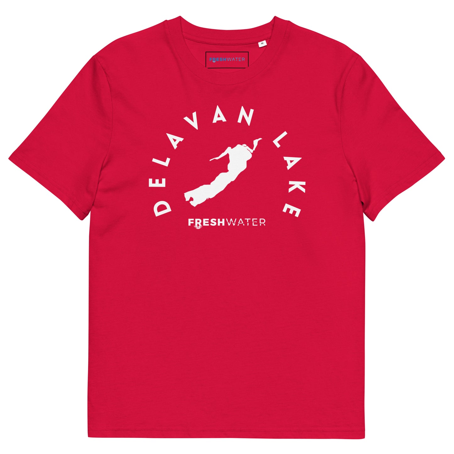 Delavan Lake Freshwater BW Unisex organic cotton t-shirt