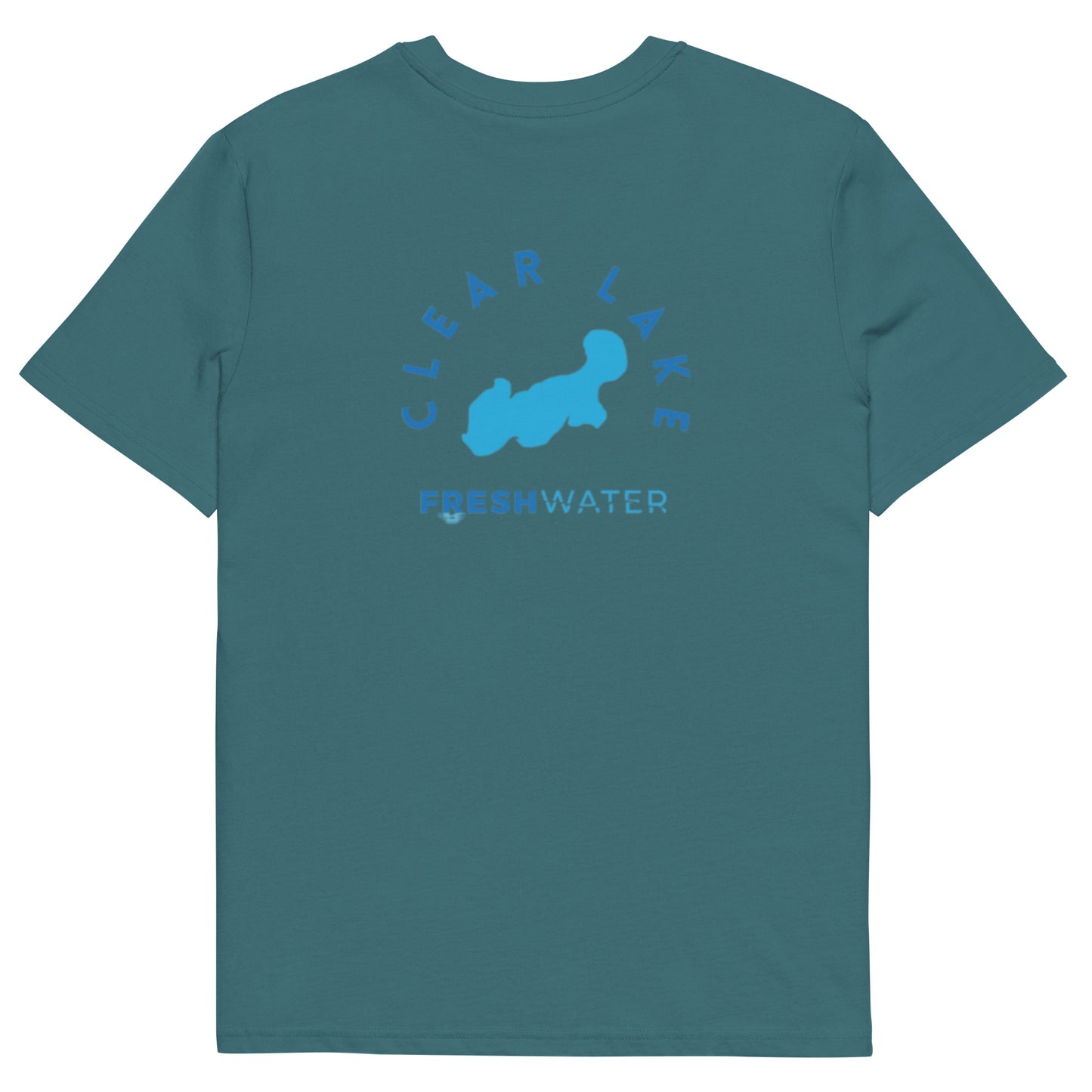 Clear Lake Iowa Freshwater Blue Unisex organic cotton t-shirt