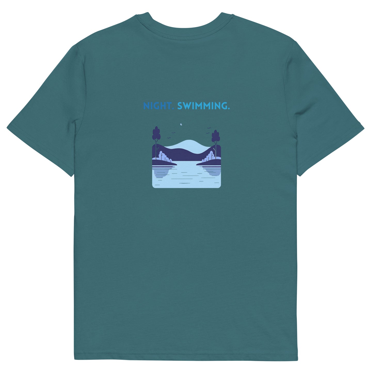 Freshwater Night Swimming Blue Unisex organic cotton t-shirt